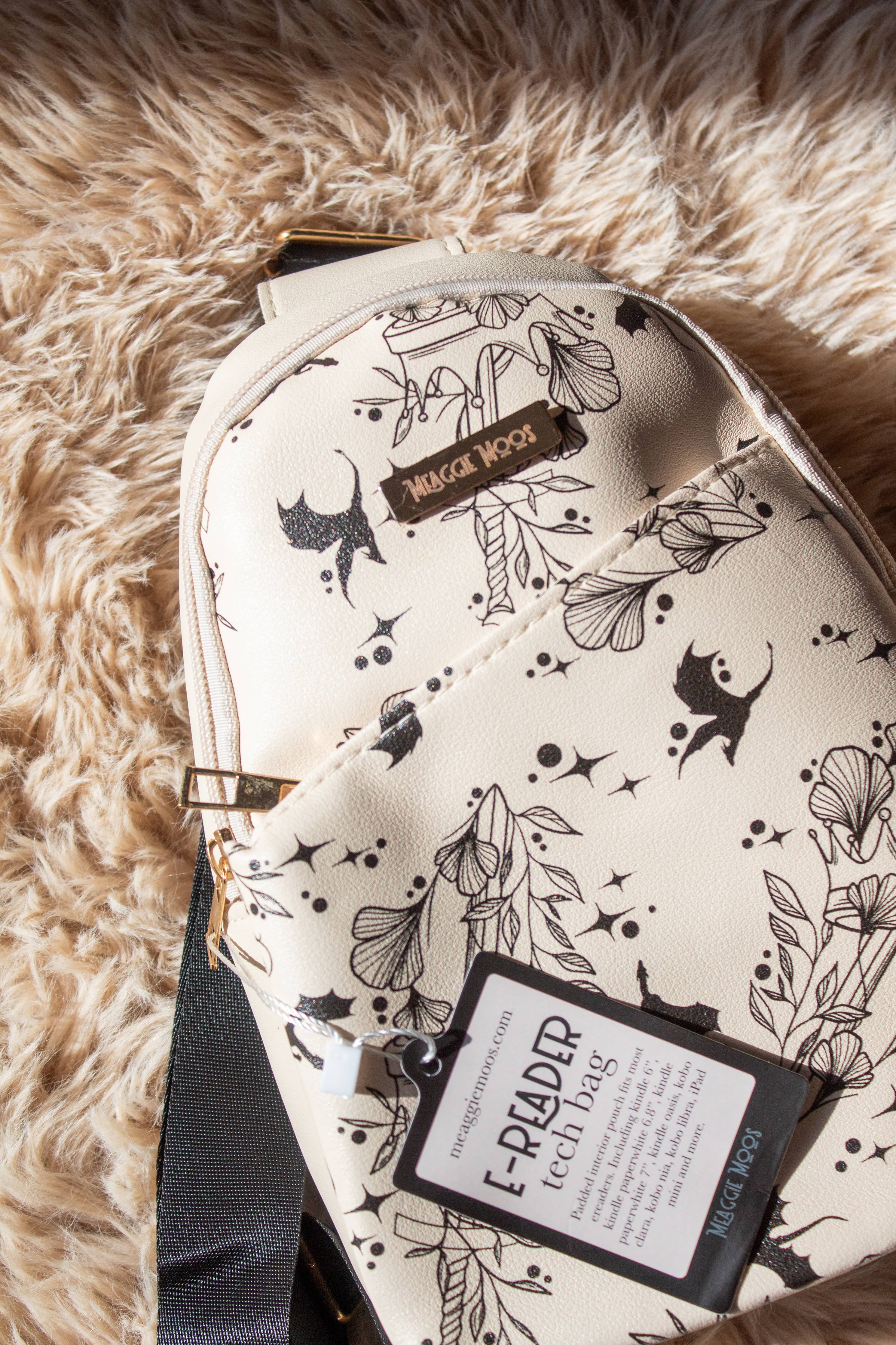 Bookish E-Reader Crossbody Tech Bag | Ivory Swords