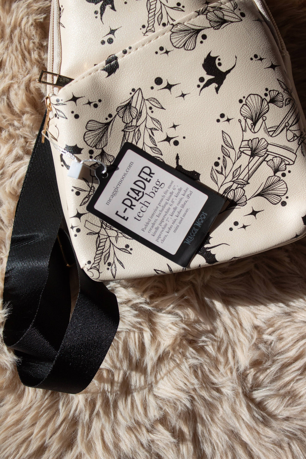 Bookish E-Reader Crossbody Tech Bag | Ivory Swords