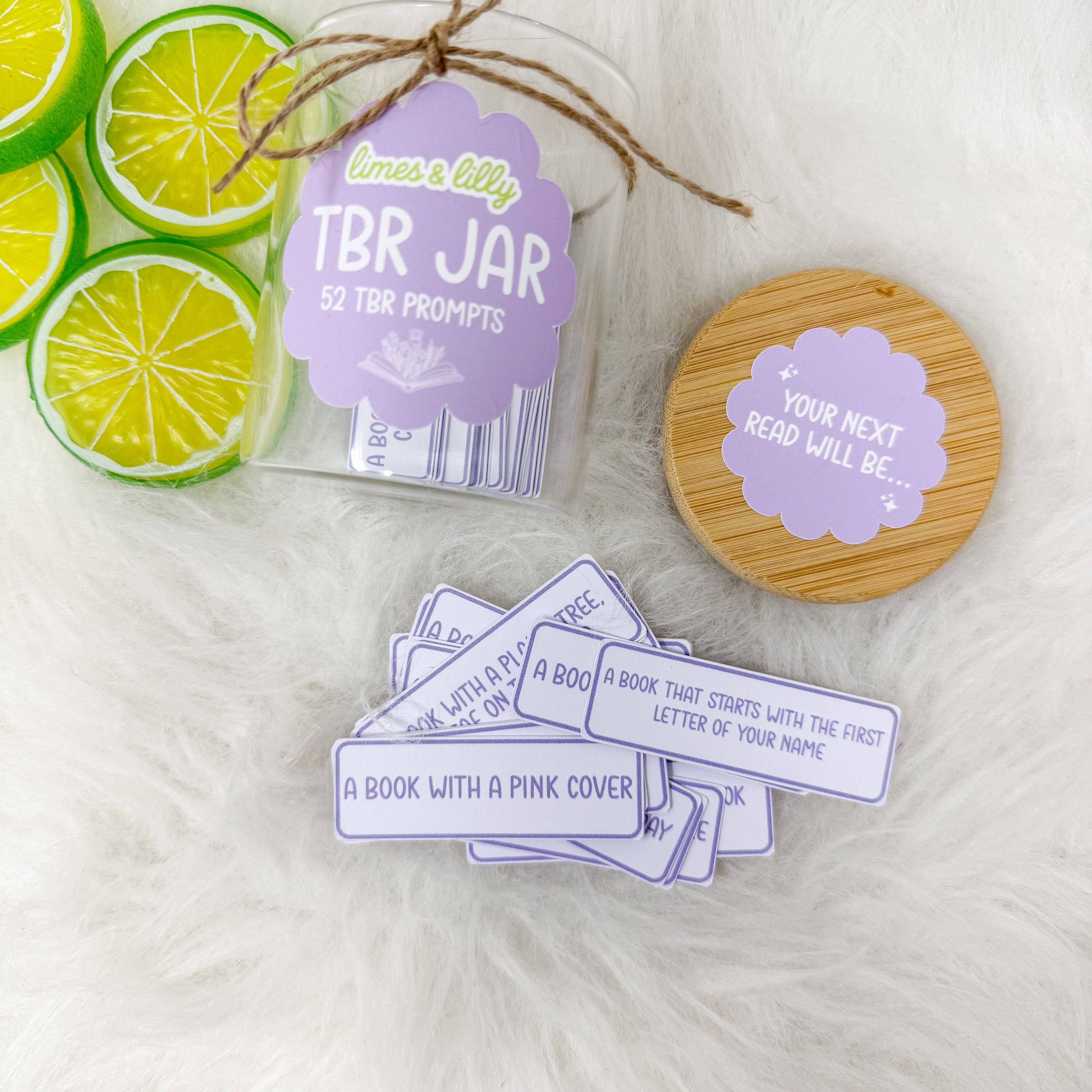 TBR Jar – 52 To-Be-Read Reading Prompts Glass Jar