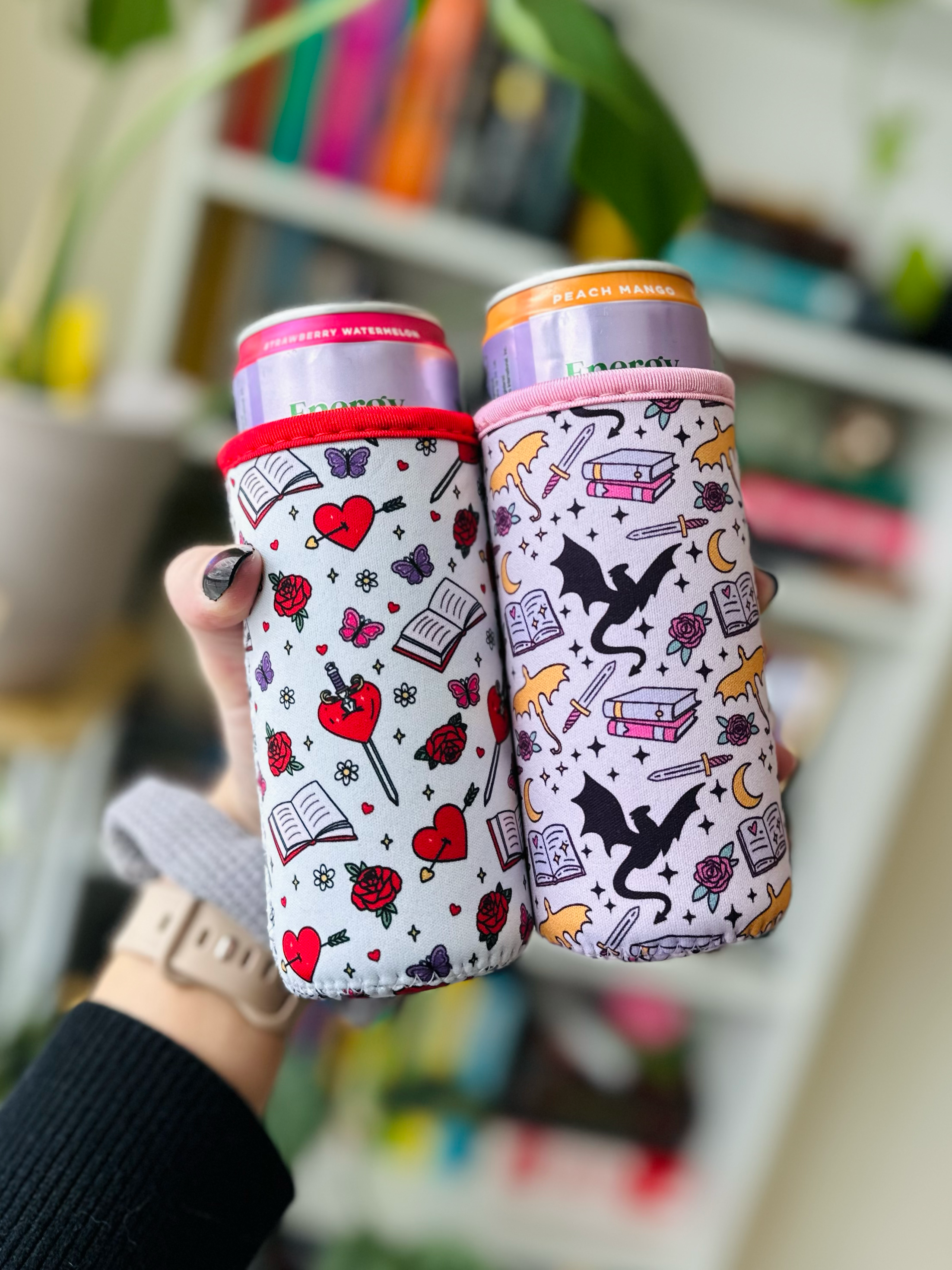 Romantasy Slim Can Drink Sleeves: Hearts