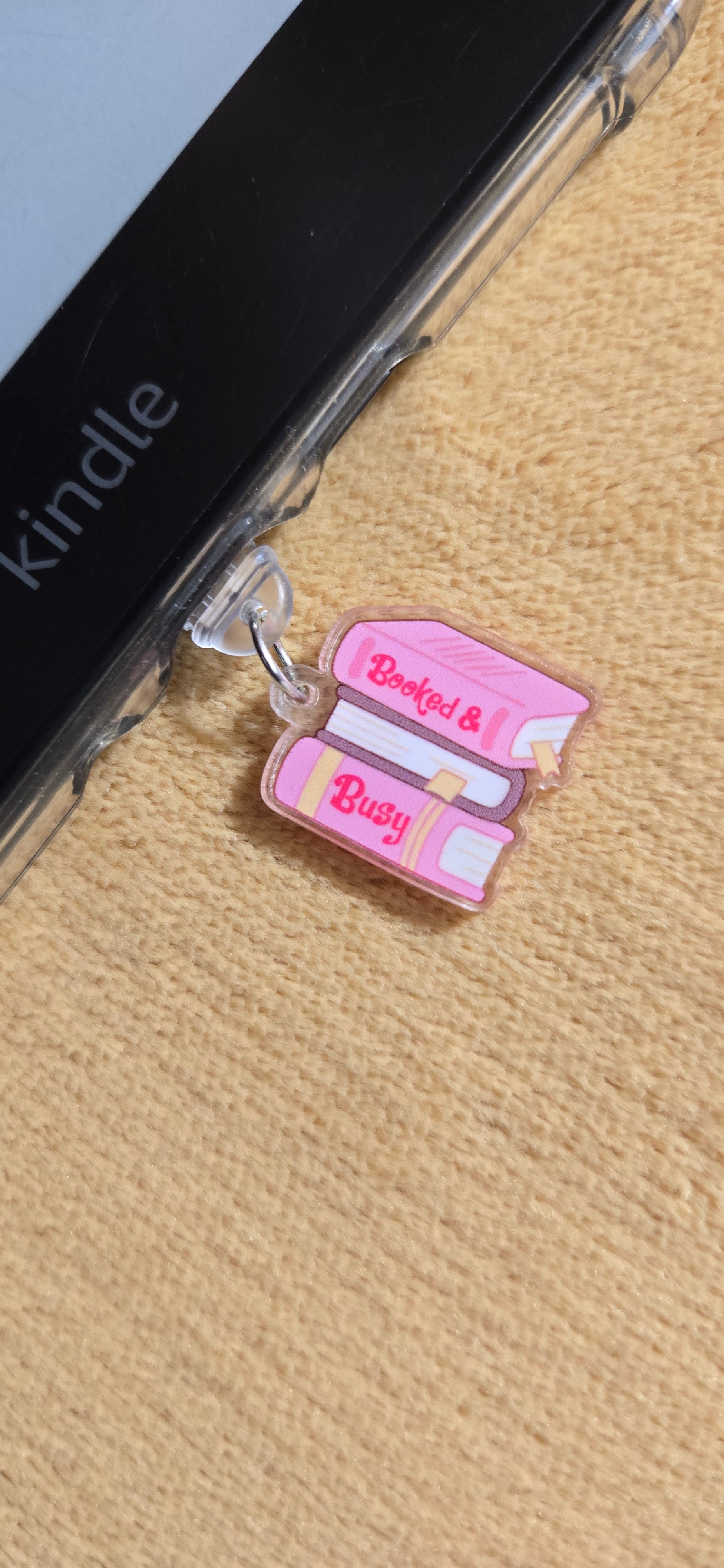 Type C Dust Plug Charm for Kindle - booked and busy