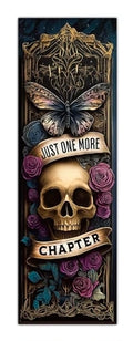 Dark Academia Bookmarks - just one more chapter skull roses