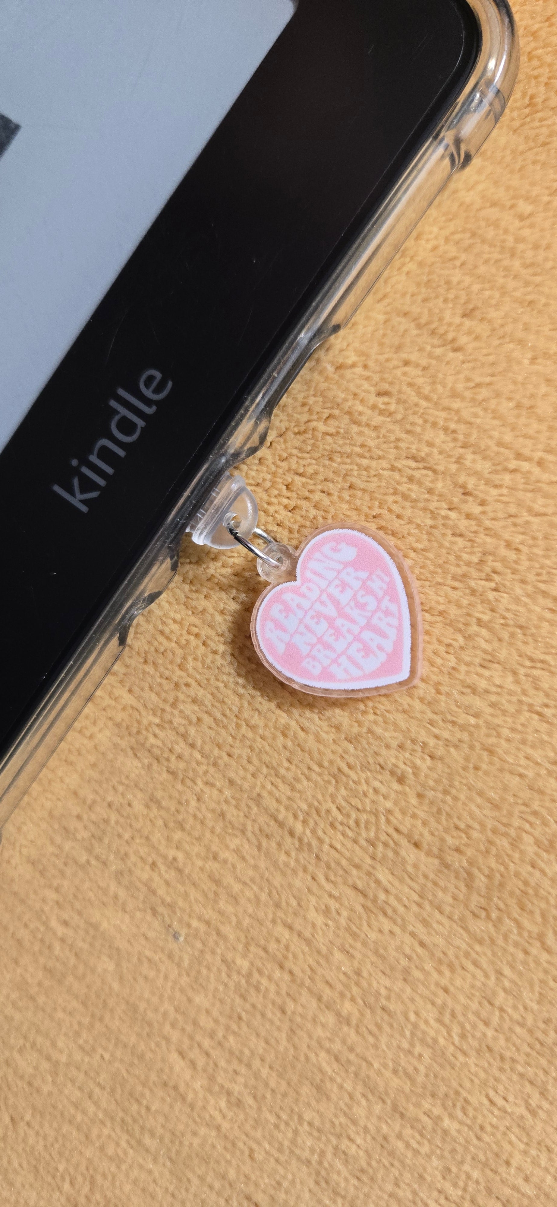Type C Dust Plug Charm for Kindle - reading never breaks my heart